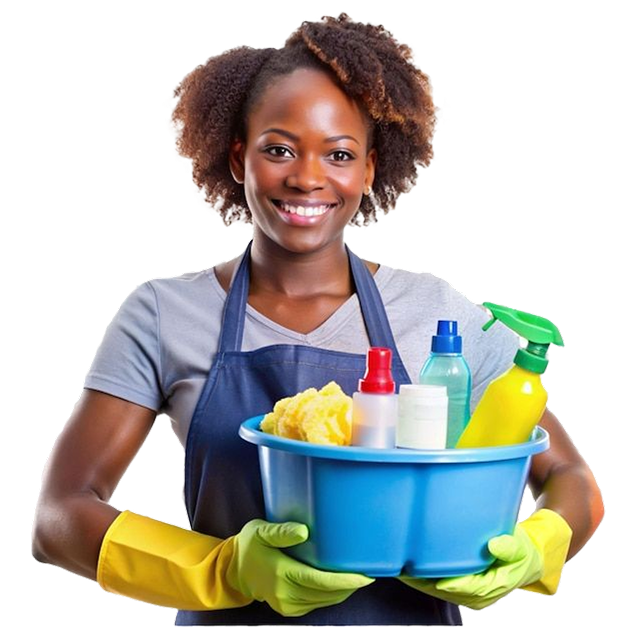 attractive black female cleaning agent premium ai generated psd 2